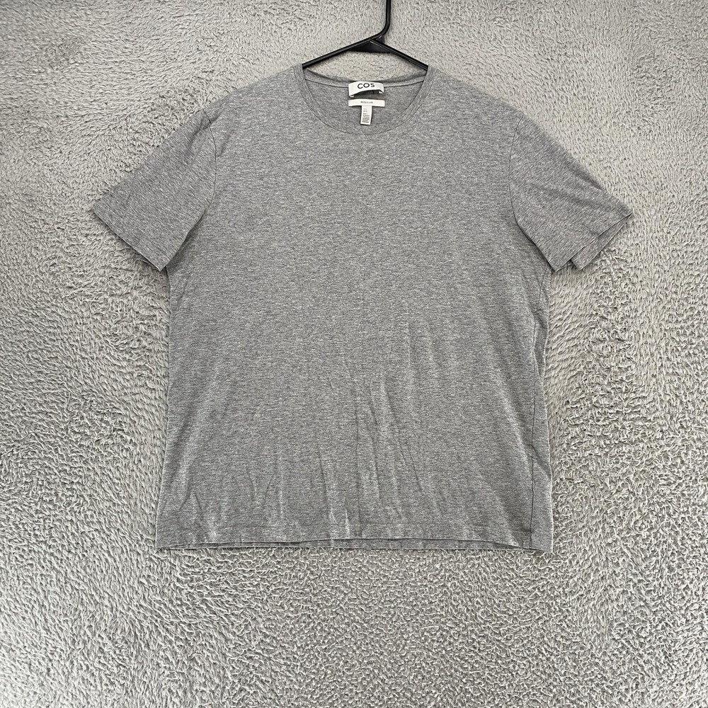 COS Shirt Mens XL Gray Regular Fit Crewneck Short Sleeve 100% Cotton Basic Tee